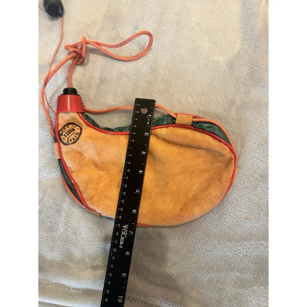 Vintage Leather Canteen Water Bladder Travel Beverage 1 Liter Bag Made in Spain